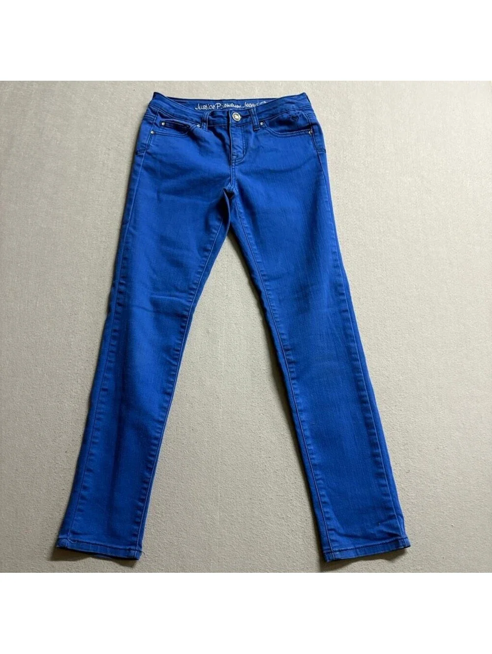 Justice Premium Jeans Girls Size 14R Blue Skinny Stretch Denim Pants